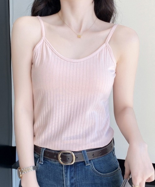 Beststore(ベストストア)の「キャミソール トップス インナー Vネック(キャミソール・レディース・ブラック/グリーン/ピンク/ホワイト/ベージュ/ライトパープル・M/L)」の6枚目の写真