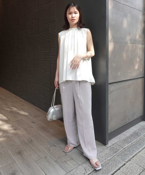 CORNERS（コーナーズ）の「ハイウエストスラックスパンツ（スラックス・レディース・ダークブラウン/グレイッシュベージュ/ブラック・マルチサイズ）」の4枚目の写真