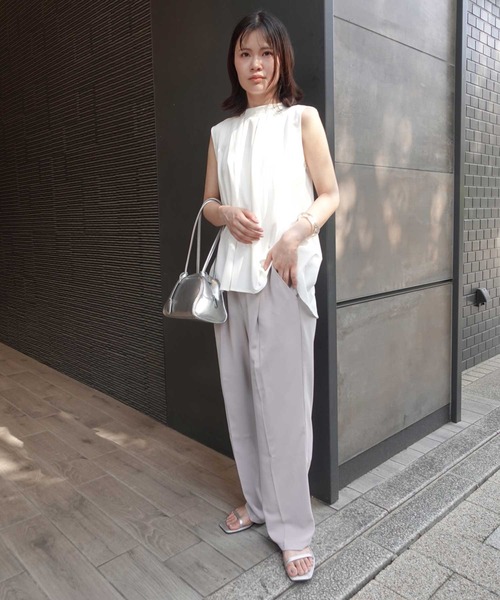 CORNERS（コーナーズ）の「ハイウエストスラックスパンツ（スラックス・レディース・ダークブラウン/グレイッシュベージュ/ブラック・マルチサイズ）」の6枚目の写真