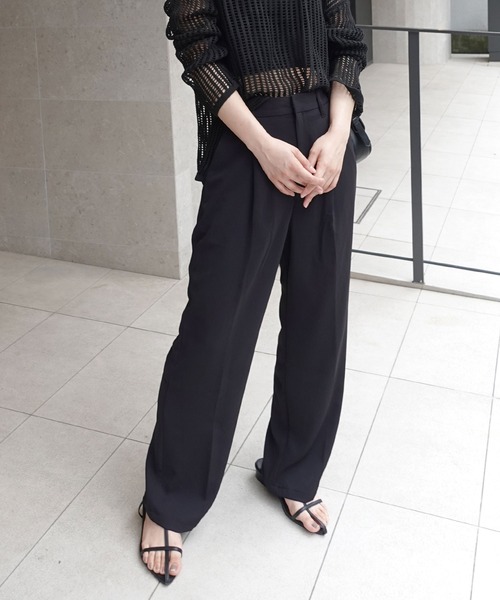 CORNERS（コーナーズ）の「ハイウエストスラックスパンツ（スラックス・レディース・ダークブラウン/グレイッシュベージュ/ブラック・マルチサイズ）」の13枚目の写真