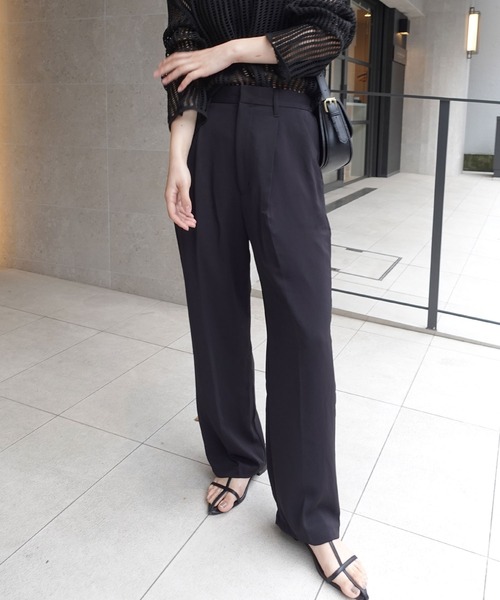 CORNERS（コーナーズ）の「ハイウエストスラックスパンツ（スラックス・レディース・ダークブラウン/グレイッシュベージュ/ブラック・マルチサイズ）」の15枚目の写真