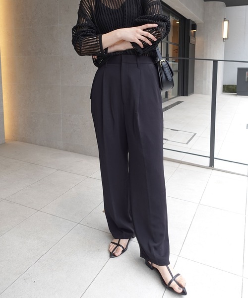 CORNERS（コーナーズ）の「ハイウエストスラックスパンツ（スラックス・レディース・ダークブラウン/グレイッシュベージュ/ブラック・マルチサイズ）」の16枚目の写真