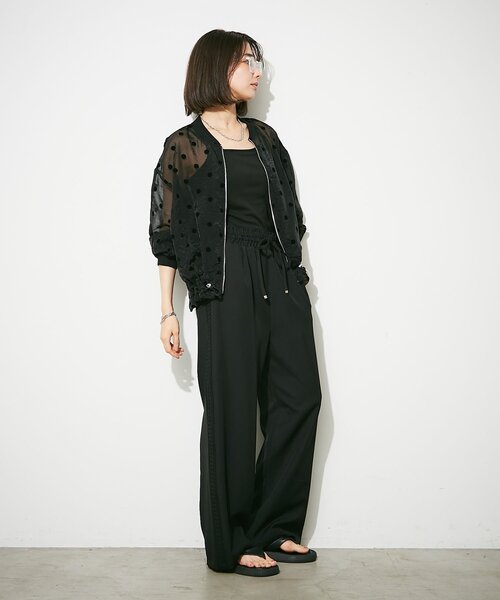 Remind me and forever（リマインドミーアンドフォーエバー）の「シアーフロッキードットブルゾン（ブルゾン・レディース・ベージュ/ブラック/カーキ・FREE）」の16枚目の写真