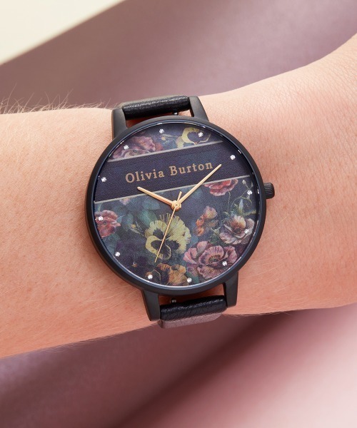 「OLIVIA BURTON/オリビアバートン」ヴァースティ - ビッグ マットブラック＆ゴールドディティール 38mm