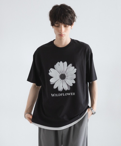 RAGEBLUE(レイジブルー)の「ボタニカルフォトプリントTシャツ(Tシャツ/カットソー・メンズ・ホワイト/ブラック/ベージュ・MEDIUM/LARGE)」の2枚目の写真
