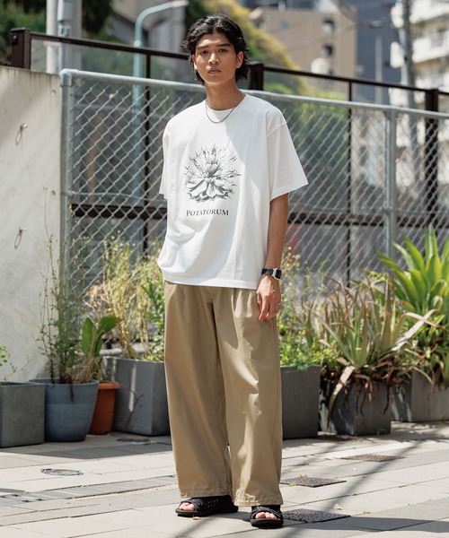 RAGEBLUE(レイジブルー)の「ボタニカルフォトプリントTシャツ(Tシャツ/カットソー・メンズ・ホワイト/ブラック/ベージュ・MEDIUM/LARGE)」の5枚目の写真