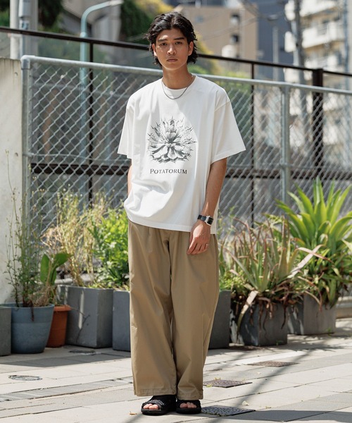 RAGEBLUE(レイジブルー)の「ボタニカルフォトプリントTシャツ(Tシャツ/カットソー・メンズ・ホワイト/ブラック/ベージュ・MEDIUM/LARGE)」の6枚目の写真
