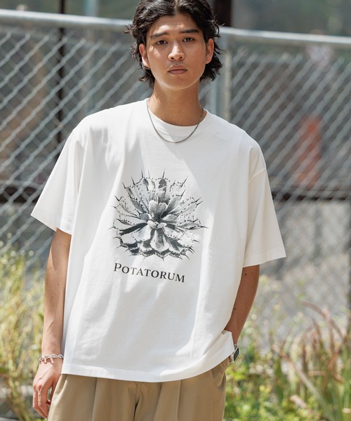 RAGEBLUE(レイジブルー)の「ボタニカルフォトプリントTシャツ(Tシャツ/カットソー・メンズ・ホワイト/ブラック/ベージュ・MEDIUM/LARGE)」の7枚目の写真
