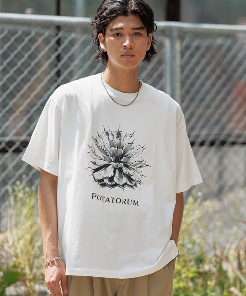 RAGEBLUE(レイジブルー)の「ボタニカルフォトプリントTシャツ(Tシャツ/カットソー・メンズ・ホワイト/ブラック/ベージュ・MEDIUM/LARGE)」の8枚目の写真