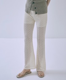 EN NEUME(GmC)Cut Lace Soft Flare Pants & Layered Skirt Set(̑pc)