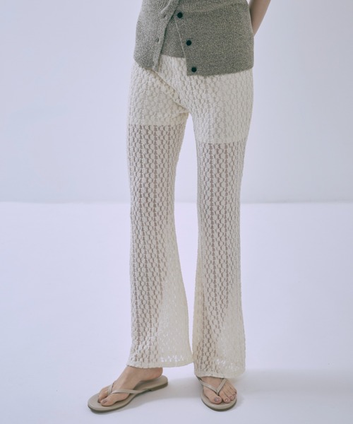 EN NEUME(エンノイム)の「Cut Lace Soft Flare Pants & Layered Skirt Set(その他パンツ・レディース・ブラウン/アイボリー/ブラック・FREE)」の2枚目の写真