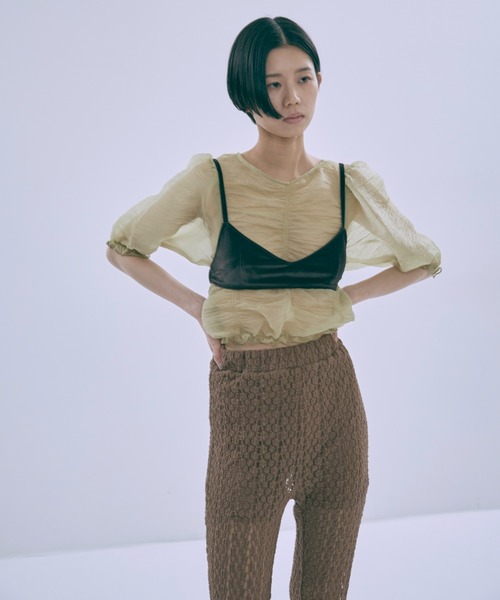 EN NEUME(エンノイム)の「Cut Lace Soft Flare Pants & Layered Skirt Set(その他パンツ・レディース・ブラウン/アイボリー/ブラック・FREE)」の12枚目の写真