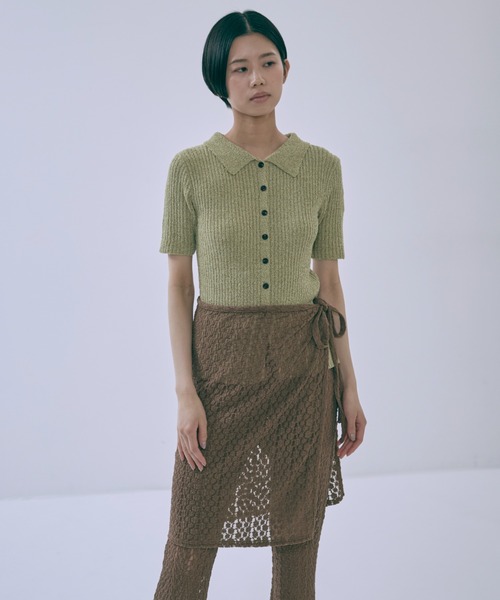EN NEUME(エンノイム)の「Cut Lace Soft Flare Pants & Layered Skirt Set(その他パンツ・レディース・ブラウン/アイボリー/ブラック・FREE)」の19枚目の写真