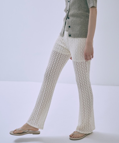 EN NEUME(エンノイム)の「Cut Lace Soft Flare Pants & Layered Skirt Set(その他パンツ・レディース・ブラウン/アイボリー/ブラック・FREE)」の5枚目の写真