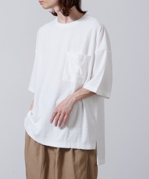 superNova.(スーパーノヴァ)の「superNova./スーパーノヴァ Big pocket Tee-Watre Surface Pile Tシャツ 夏服(Tシャツ/カットソー・メンズ・ホワイト・M)」の9枚目の写真