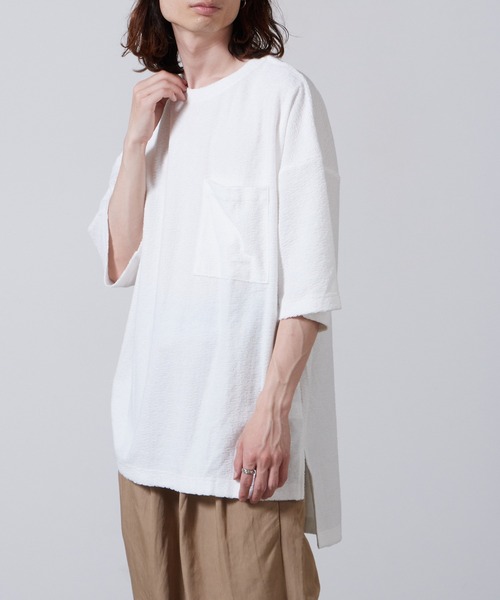superNova.(スーパーノヴァ)の「superNova./スーパーノヴァ Big pocket Tee-Watre Surface Pile Tシャツ 夏服(Tシャツ/カットソー・メンズ・ホワイト・M)」の10枚目の写真