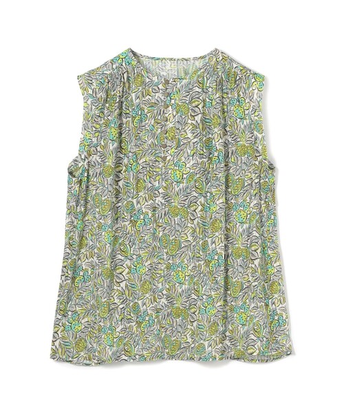 【SOULEIADO】ポリエステルプリント スリーブレスブラウス ポリエステルプリント スリーブレスブラウス（シャツ/ブラウス