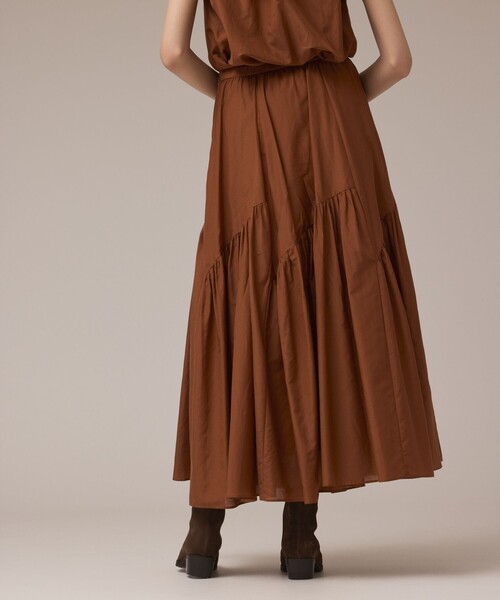 GRACE CONTINENTAL(グレースコンチネンタル)の「コットンシルクティアードスカート(スカート・レディース・ブラック/ブラウン・38/36)」の14枚目の写真