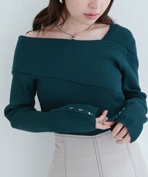 natural couture | アシメオフショル長袖ニット(ニット/セーター)