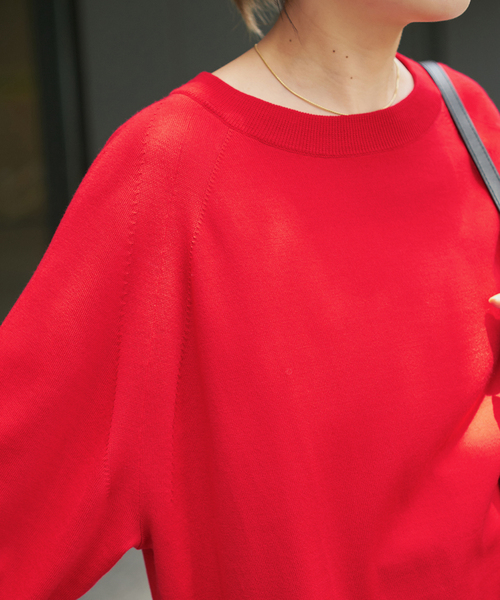 Spick & Span（スピックアンドスパン）の「ウォッシャブルラグランスリーブプルオーバー（ニット/セーター・レディース・その他2/ブラック/ブラウン/レッド・FREE）」の9枚目の写真