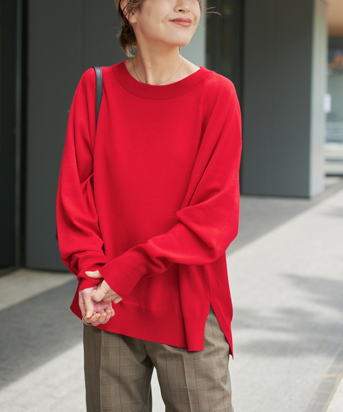 ウォッシャブルラグランスリーブプルオーバー（ニット/セーター