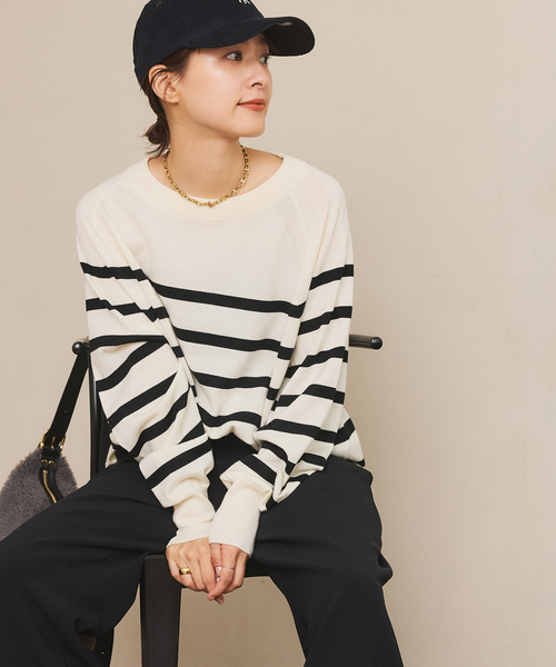 Spick & Span（スピックアンドスパン）の「ウォッシャブルラグランスリーブプルオーバー（ニット/セーター・レディース・その他2/ブラック/ブラウン/レッド・FREE）」の13枚目の写真