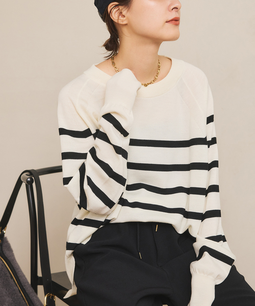 Spick & Span（スピックアンドスパン）の「ウォッシャブルラグランスリーブプルオーバー（ニット/セーター・レディース・その他2/ブラック/ブラウン/レッド・FREE）」の14枚目の写真