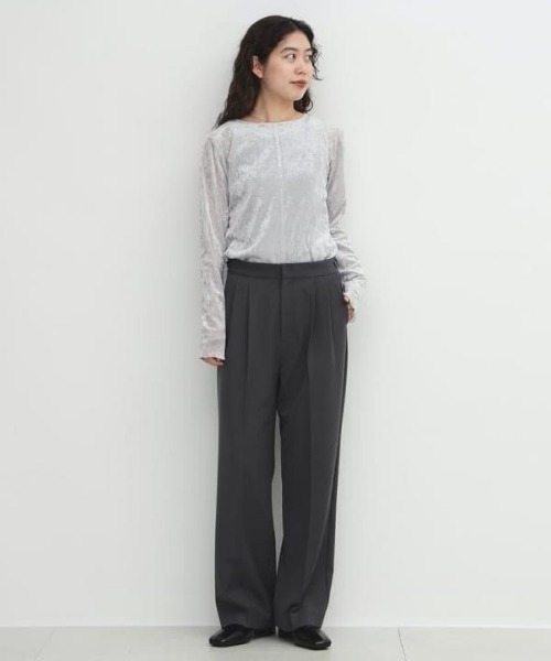 B:MING by BEAMS(ビーミングバイビームス)の「【手洗いOK】ウエストアジャスター パンツ(S~M)(スラックス・レディース・ブラック/ブラウン系その他/チャコールグレー・MEDIUM/SMALL)」の6枚目の写真