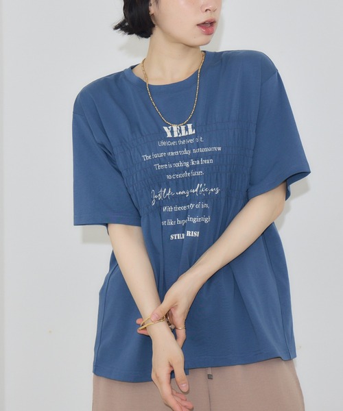 KATHARINE ROSS（キャサリンロス）の「【PILLINI/ピリーニ】シャーリングYELL.Ｔシャツ（Tシャツ/カットソー・レディース・ブルー/イエロー・MEDIUM）」の2枚目の写真