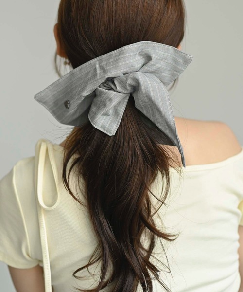 マルチスクエアシュシュ(ハートチャーム・メタリック）（シュシュ