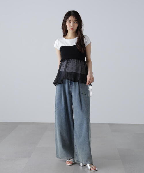 セール】〈MFM〉ドットオーガンジードッキングビスチェ