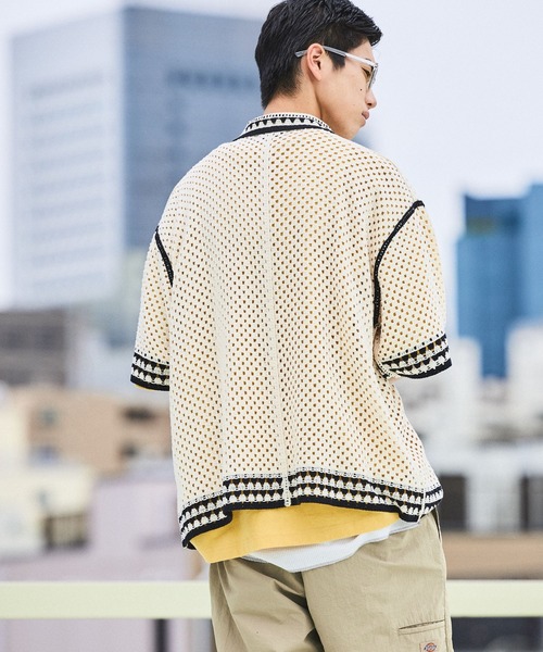 niko and...(ニコアンド)の「クロシェ編みラインニットシャツ(シャツ/ブラウス・メンズ・アイボリー/ブラック・LARGE/MEDIUM)」の13枚目の写真