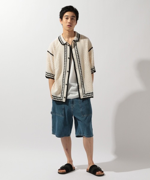 niko and...(ニコアンド)の「クロシェ編みラインニットシャツ(シャツ/ブラウス・メンズ・アイボリー/ブラック・LARGE/MEDIUM)」の18枚目の写真