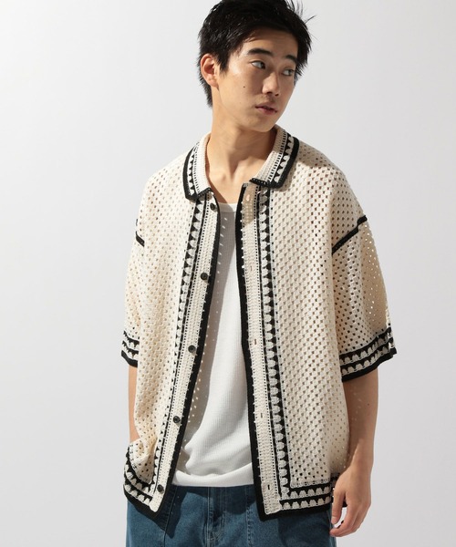 niko and...(ニコアンド)の「クロシェ編みラインニットシャツ(シャツ/ブラウス・メンズ・アイボリー/ブラック・LARGE/MEDIUM)」の20枚目の写真