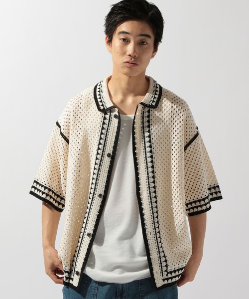 niko and...(ニコアンド)の「クロシェ編みラインニットシャツ(シャツ/ブラウス・メンズ・アイボリー/ブラック・LARGE/MEDIUM)」の21枚目の写真