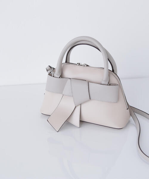 NATURAL BEAUTY BASIC（ナチュラルビューティーベーシック）の「◇ボウリボンミニボストンバッグ（ボストンバッグ・レディース・ブラック/ダークブラウン/ホワイト系その他・ﾌﾘ-）」の13枚目の写真