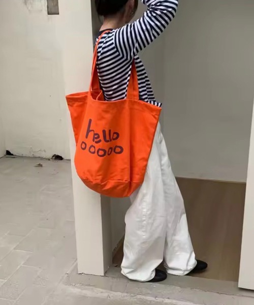 Port（ポート）の「【 Port / ポート 】 hello カラー ビッグ トートバッグ #（トートバッグ・レディース・レッド/ホワイト/オレンジ/ブルー/ブラック/パープル・FREE）」の6枚目の写真