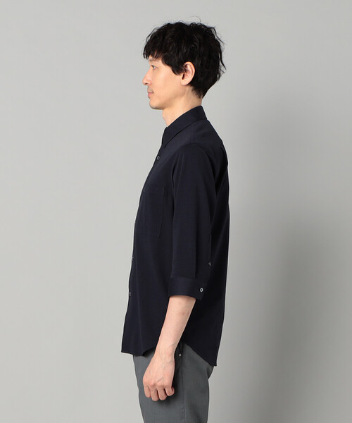 COMME CA MEN(コムサメン)の「TIOTIO加工 シアサッカージャージー 七分袖シャツ(シャツ/ブラウス・メンズ・ネイビー/ホワイト・L/M/S)」の17枚目の写真