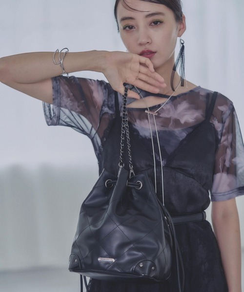 HARE（ハレ）の「キルティングキンチャクバッグ(HARE)（ショルダーバッグ・レディース・ブラック・FREE）」の19枚目の写真