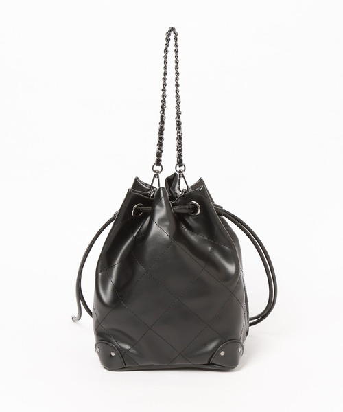 HARE（ハレ）の「キルティングキンチャクバッグ(HARE)（ショルダーバッグ・レディース・ブラック・FREE）」の3枚目の写真