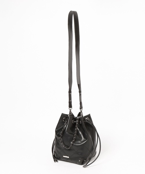 HARE（ハレ）の「キルティングキンチャクバッグ(HARE)（ショルダーバッグ・レディース・ブラック・FREE）」の4枚目の写真