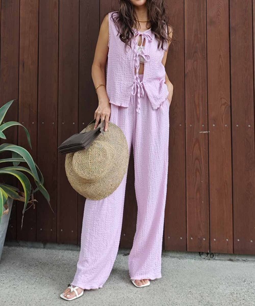 esutoreja(エストレジャ)の「リボンベストセットアップ(セットアップ・レディース・ピンク/ベージュ/ブラック・FREE)」の13枚目の写真