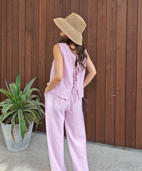 esutoreja(エストレジャ)の「リボンベストセットアップ(セットアップ・レディース・ピンク/ベージュ/ブラック・FREE)」の15枚目の写真