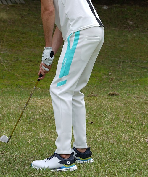 ゴルフパンツ ホワイト/ブラック/グリーン DIVINER GOLF（ディバイナー ゴルフ） ゴルフ 「DIVINER GOLF」サイド