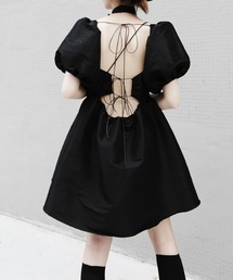 バックレーススクエアネックミニワンピース