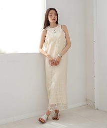 【S・Mサイズ展開】シアーチェックキャミワンピース