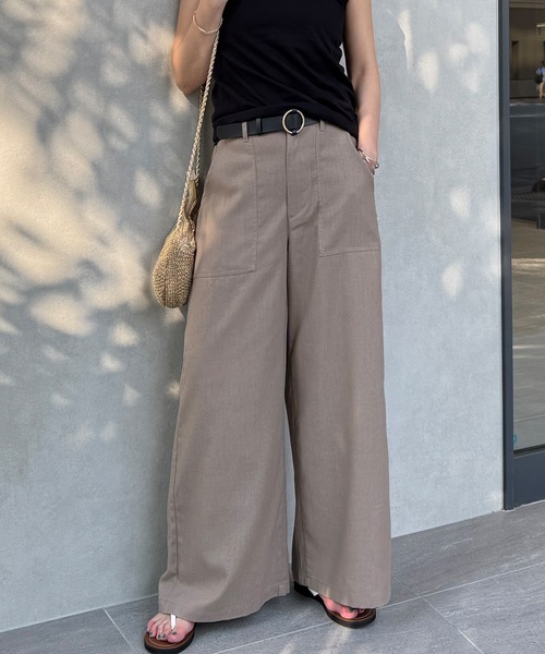 LBC(エルビーシー)の「リネン混ベイカーワイドパンツ(その他パンツ・レディース・エメラルド/ベージュ/チャコールグレー・M/L)」の10枚目の写真