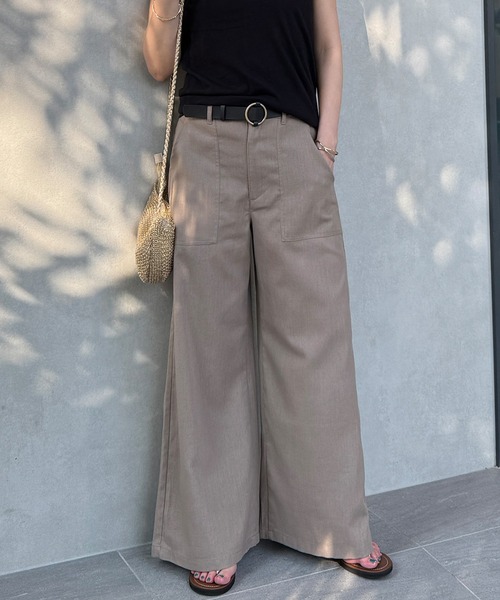 LBC(エルビーシー)の「リネン混ベイカーワイドパンツ(その他パンツ・レディース・エメラルド/ベージュ/チャコールグレー・M/L)」の5枚目の写真