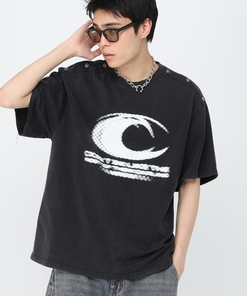 3.3 Field Trip （3.3フィールドトリップ）の「3.3 Field Trip／スタッズポイントＴ（Tシャツ/カットソー・メンズ・レッド/ブラック・LARGE/MEDIUM）」の2枚目の写真