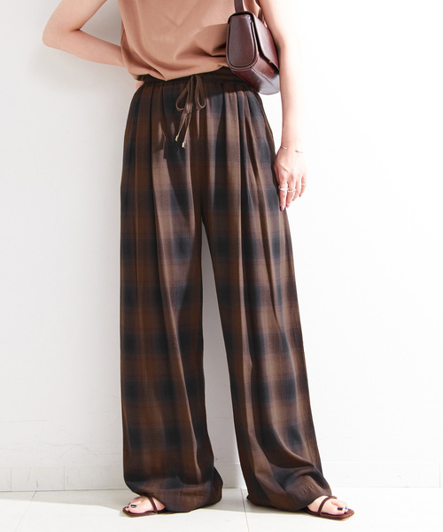 B.C STOCK(ベーセーストック)の「ダブルベルトチェックパンツ(その他パンツ・レディース・ブラック/ブラウン・SMALL/MEDIUM)」の1枚目の写真